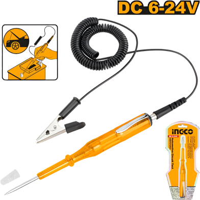 INGCO HSDT414501 DC6-24V مفك تاست بشريط مع ملقط بطارية Automotive Circuit Tester