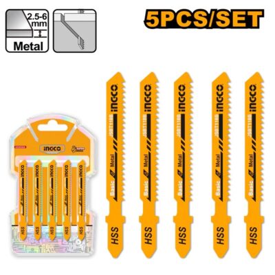 INGCO JSBT118B 5PCS 12TPI طقم نسلات خراقة حديد Jigsaw Blade Clean Cut  For Metal Set