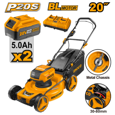 INGCO LMLI20202 40V 60L 2BATT+CHAR BL 20" مكنة قص غازون على البطارية Cordless Lawn Mower
