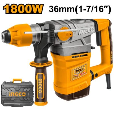 INGCO RH18008 1800W 36MM ANTI-VIB SDS PLUS كومبرسور برم وتكسير Industrial Rotary Hammer