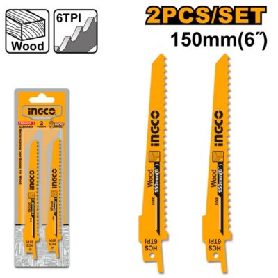 INGCO SSB644D 2PCS FOR RS8001 نسلة منشار خشب ترددي Reciprocating Saw Blade for Wood