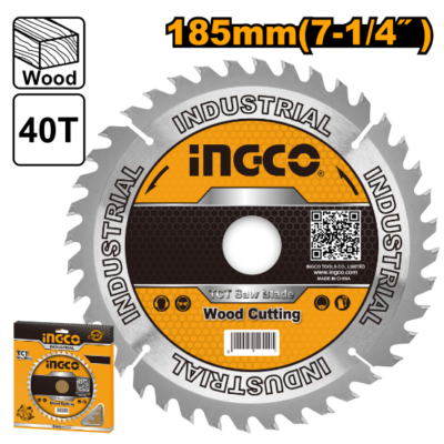 INGCO TSB118515 185MM 40T FOR CS18528 ديسك قص خشب TCT Saw Blade Wooden Cutting Suitable for Circular Saw