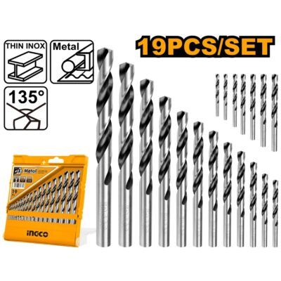 INGCO AKDB1195  19 PCS طقم ريش حديد   COBALT HSS DRILL BIT SET