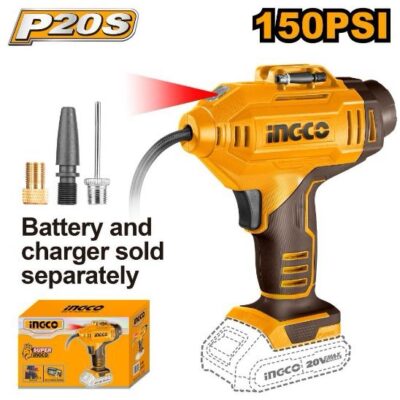 INGCO CACLI2018  20V 150PSI/10.34BAR منفخ دواليب فدار CORDLESS AUTO AIR COMPRESSOR (Bare Tool)