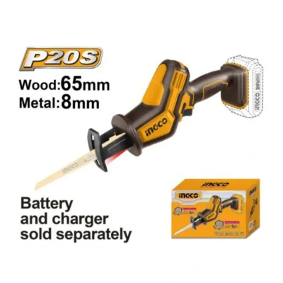 INGCO CRSLI6508 20V METAL: 8MM - WOOD: 65MM منشار ترددي بطارية Cordless reciprocating saw