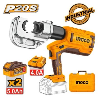 INGCO CTLI2005  20V 120KN 2BATT 5AH+BOX مكبس كوسات هيدروليك بطارية CORDLESS HYDRAULIC CRIMPING TOOL INDUSTRIAL