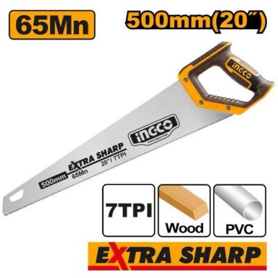 INGCO HHAS08500 500MM(20") منشار خشب قبضة كوتشوك HAND SAW