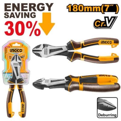 INGCO HHHDCP28180  7" قطاعة بولاد بوز طويل صناعية HIGH LEVERAGE HEAVY-DUTY DIAGONAL CUTTING PLIERS
