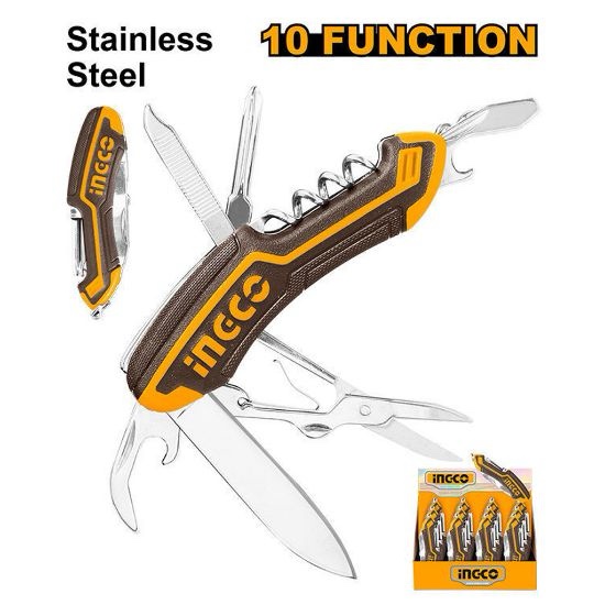 INGCO HMFK8108 سكين جيب متعدد الاسعمالات MULTI-FUNCTION KNIFE 10 FUNCTION