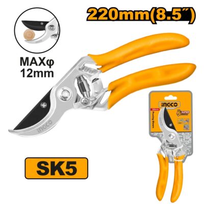 INGCO HPS0109  200MM 8" CUT.:12MM مقص شحالة قبضة المنيوم ملبس كوتشوك  PRUNING SHEAR