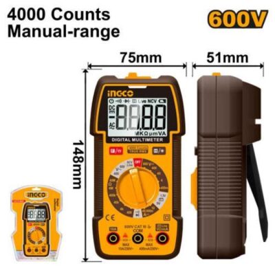 INGCO DM36002  600V 4000 COUNTS MANUAL-RANGE ملتيميتر True RMS Digital Multimeter