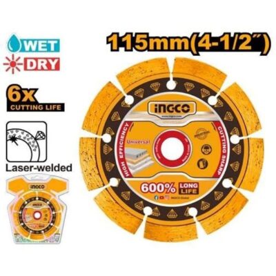 INGCO DMD071151  (115X22.2)MM WET AND DRY 10MM ديسك قص مفتح غرانيت Diamond Cutting Disc industrial