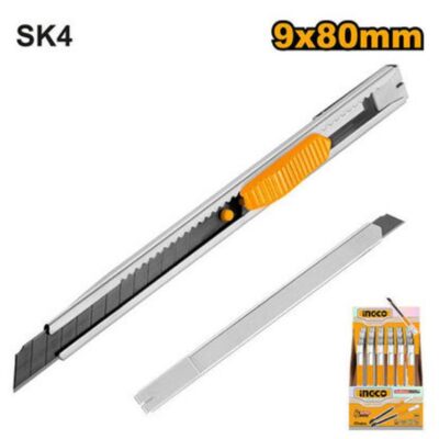 INGCO HKNS1806  90MMX180MM سكين شفرة سحب رفيعة ستانلس Snap Off Blade Knife Cutter