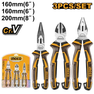 INGCO HKPS28318  3 PCS طقم بانسات بولاد صناعي CR.V PLIER SET
