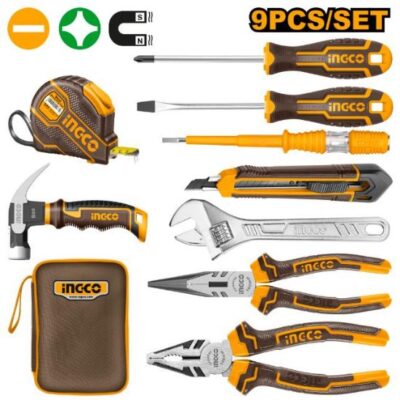 INGCO HKTH20809  9PCS طقم عدة مع شنطة قماش HAND TOOL SET