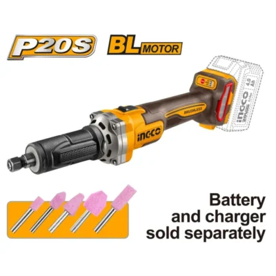 INGCO CDGLI2001  20V 6 MM صاروخ جلخ وحفر صناعي فدار cordless die grinder industrial (Bare Tool)