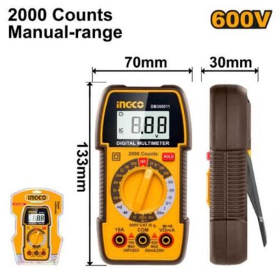 INGCO DM360011  600V 2000 COUNTS MANUAL-RANGE ملتيميتر Digital multimeter