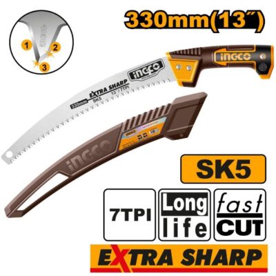 INGCO HPS3306  13" SK5 منشار تشحيل شجر ساموراي Pruning Saw
