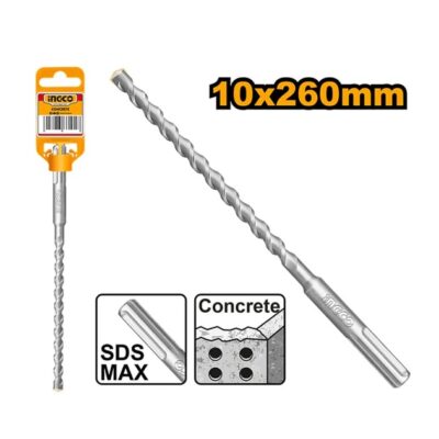 INGCO DBH1241001  10X260MM SDS MAX ريشة كونكريت صناعية  SDS MAX HAMMER DRILL BIT
