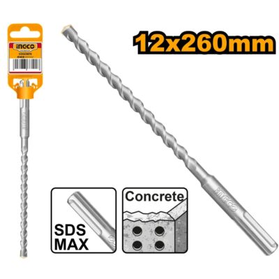 INGCO DBH1241201  12X260MM SDS MAX ريشة كونكريت صناعية  SDS MAX HAMMER DRILL BIT