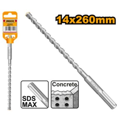 INGCO DBH1241401  SDS MAX (14X260)MM ريشة باطون SDS MAX HAMMER DRILL BIT