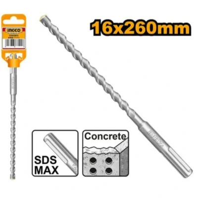 INGCO DBH1241601  SDS MAX (16X260)MM ريشة باطون  SDS MAX HAMMER DRILL BIT