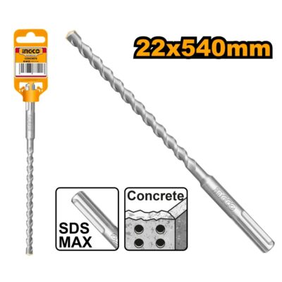 INGCO DBH1242205  22X540MM SDS MAX ريشة كونكريت صناعية SDS MAX HAMMER DRILL BIT