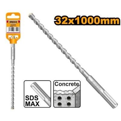 INGCO DBH1243208  32X1000MM SDS MAX ريشة كونكريت صناعية  SDS MAX HAMMER DRILL BIT