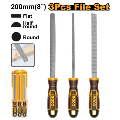 INGCO HKTFW0308  طقم مبارد خشب 3 قطع ET CARBON STEEL WOOD FILE CARPENTRY WOOD WORKING TOOL