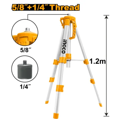 INGCO HLLT01152  1.2M ALUMINUM ستاند ليزر ثلاثة ارجل متحرك TRIPOD FOR DISTANCE LASER LEVELS