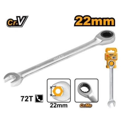 INGCO HCSPAR221 22mm مفتاح شق ورينغ طقطاق  Combination Ratchet Spanner Wrench