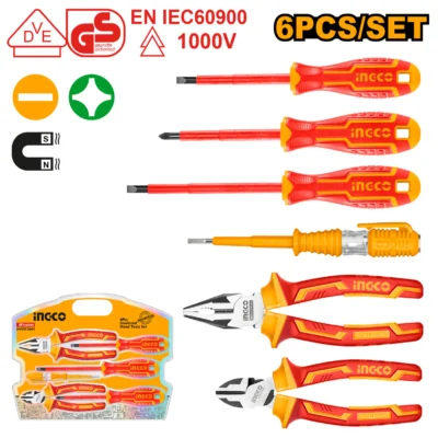 INGCO HKIST3061 m  1000 V طقم بانسات وقطاعات معزول  INSULATED HAND TOOLS SET