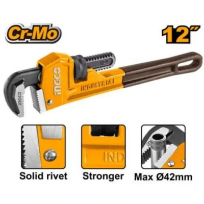 INGCO HPW0812  12" 42MM رنش صناعي مسكة ملبس كوتشوك PIPE WRENCH