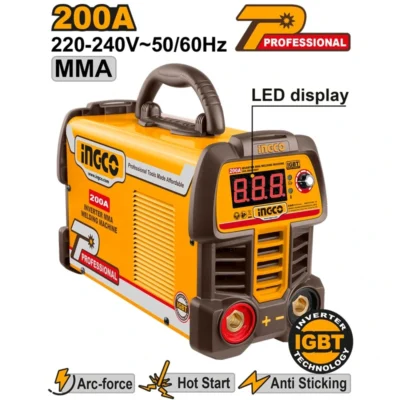 INGCO ING-MMA20069 200A IGBT مكنة لحام انفرتر صناعية  INVERTER MMA WELDING MACHINE