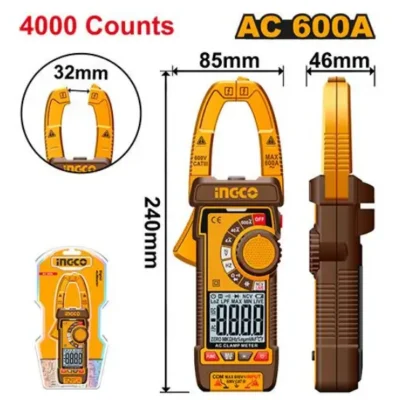 INGCO DCM66001 AC 600A 4000Counts كلامبميتر ديجيتال صناعية Digital AC clamp meter