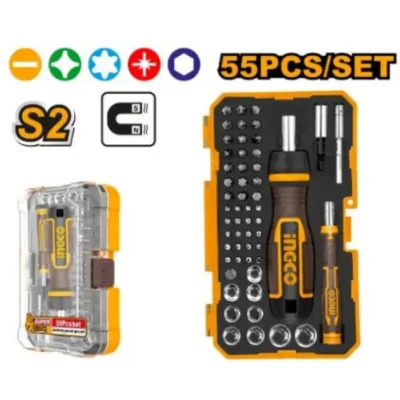 INGCO HKSDB0558 55 Pcs طقم مفكات صغير وكبير Screwdriver Bits Set