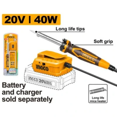 INGCO CSILI2001 20V 40W كاوي بطارية فدار  Cordless soldering iron ( Bare Tool )