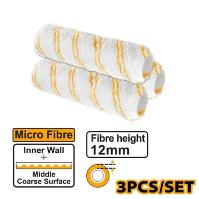 INGCO HRC56091203 3Pcs micro fibre 12mm - 9" مجموعة خرطوشة رول دهان   Roller Paint Cover Inner Wall Micro Fiber Spare Roller Set