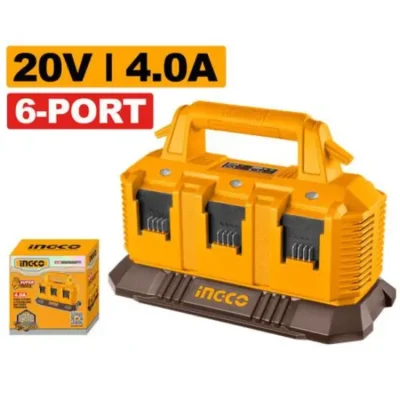 INGCO FCLI2064 20V  شرجير كبير سريع 6 مخارج P20S 6-Port Battery Charger