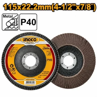INGCO FD11540 115mmx22mm P40 ديسك حف مدرج احمر  FLAP DISC