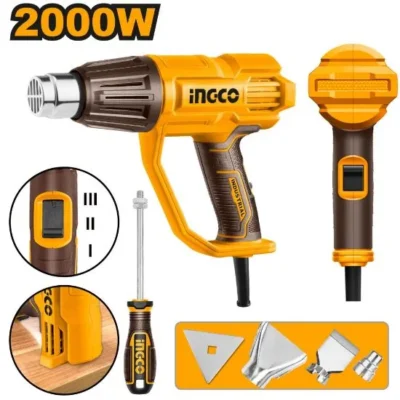 INGCO HG200078 2000W سشوار حراري 3 سرعات مع اكسسوار  Heat Gun