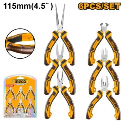 INGCO HMPS06115 6 Pcs 4.5" Baby طقم بانسات صغير  Mini pliers set