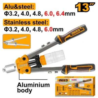 INGCO HR131 13"(3.2/4.0/4.8/6.0/6.4)mm بانسة تباشيم صناعية كبيرة  INDUSTRIAL HD LEVER RIVETER OAL