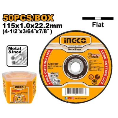 INGCO MCD1011550 50PCS 115x1.0mm ديسك قص ستانلس رفيع Abrasive Metal Cutting Disc Set