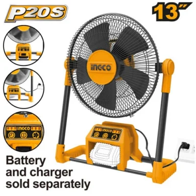 INGCO CFALI2001 20V 13'' مروحة على البطارية +كهرباء Electric + Cordless Fan