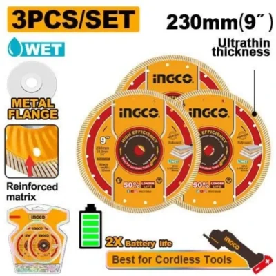 INGCO DMD0523088  طقم ديسك الماس 3Pcs 230mm  Ultrathin diamond disc set