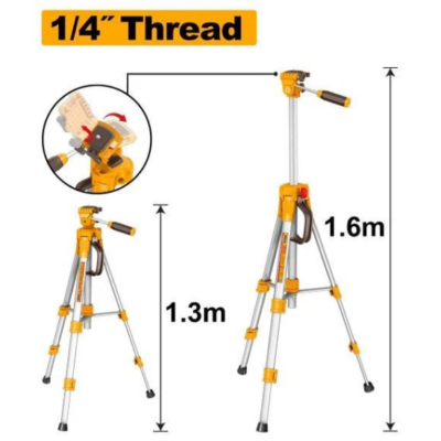 INGCO HLLT01586 1/4" Thread-1.5m Aluminum tripod ستاند ليزر ثلاثة ارجل متحرك Tripods for laser levels